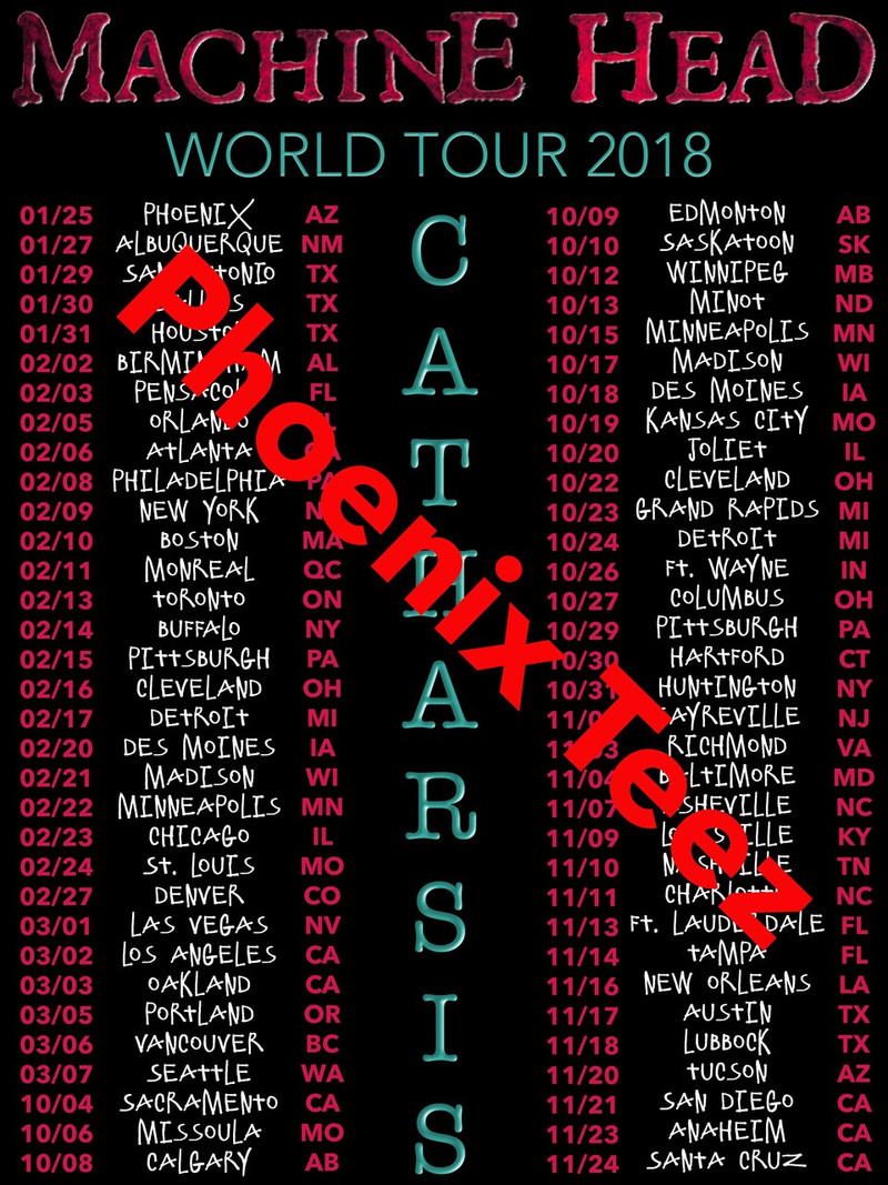 Machine Head 2018 Catharsis Concert Tour 
