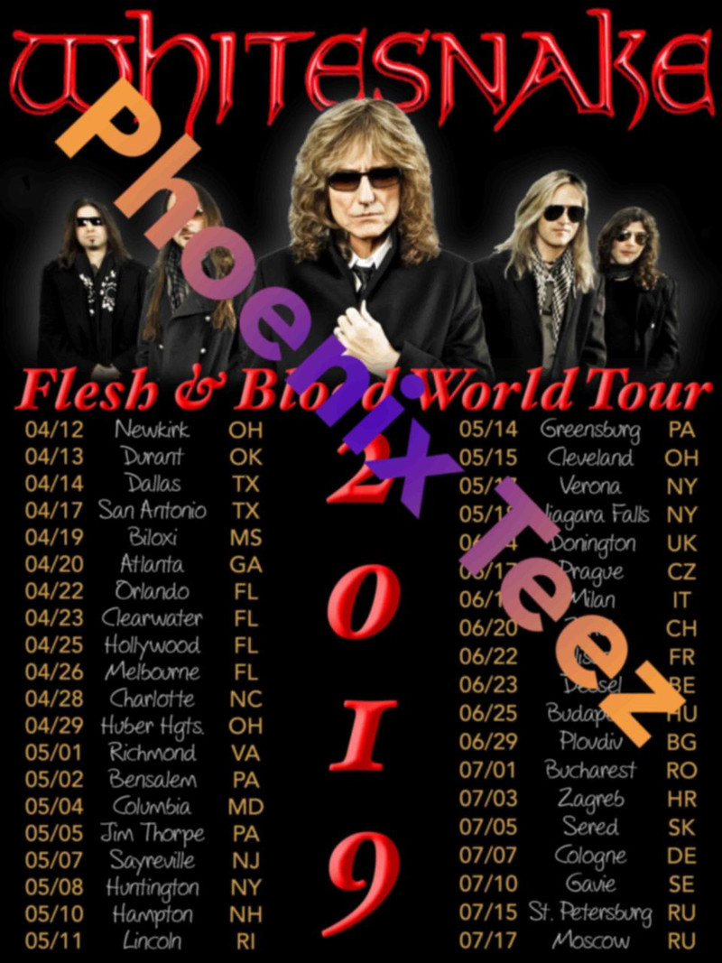 Whitesnake 2019 Flesh and Blood World Tour