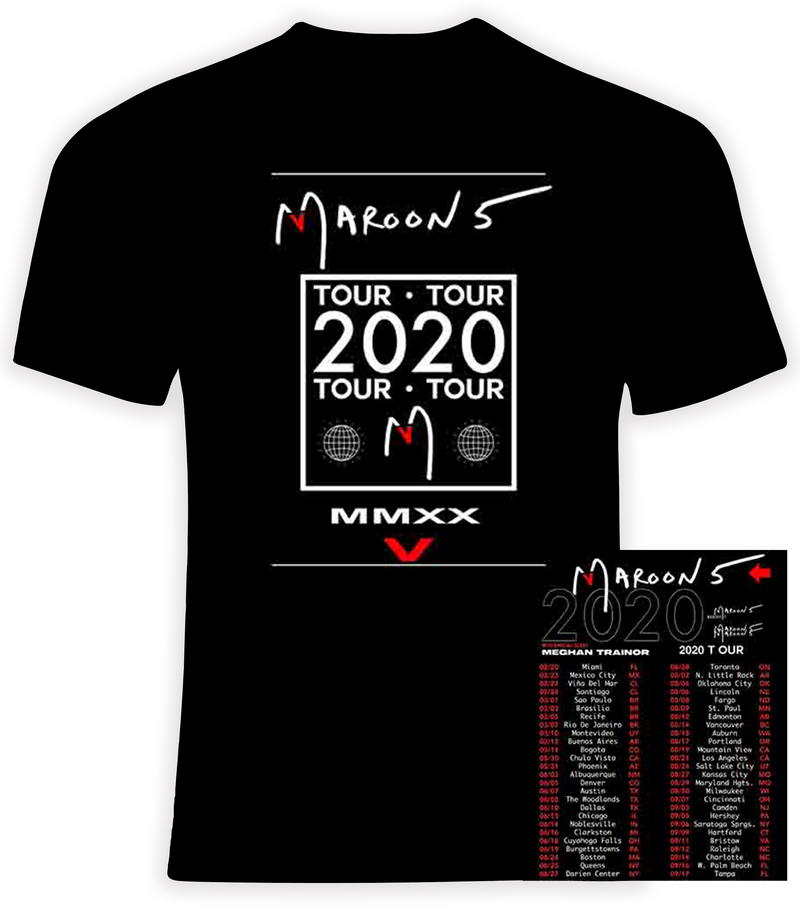 Maroon 5  2020 Concert Tour T shirt