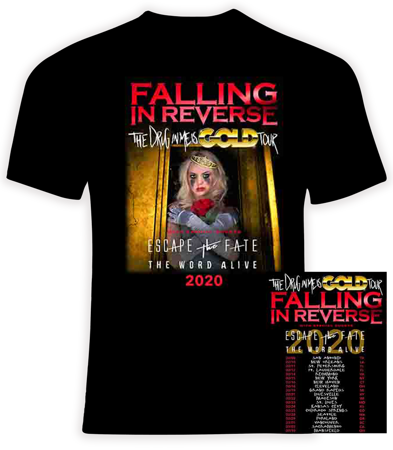 Falling in Reverse 2020 'The Drug In Me Is Gold' Tour T Shirt