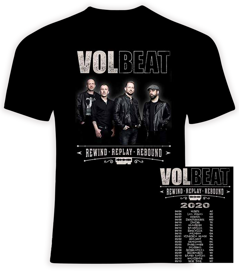 Volbeat 2020 Replay Rewind Rebound Concert Tour T shirt