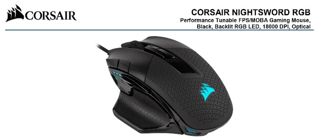 Black Fps Moba Gaming Mouse Optical Dpi Corsair Ironclaw Rgb Backlit Rgb Led