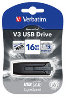 16GB Verbatim USB3 Grey 49172<br>V3, Store'n'Go Thumbdrive