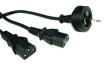 3M Wall to 2 x IEC C13 Power Cable