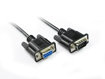 5M Black DB9 M/F Serial RS232 Cable