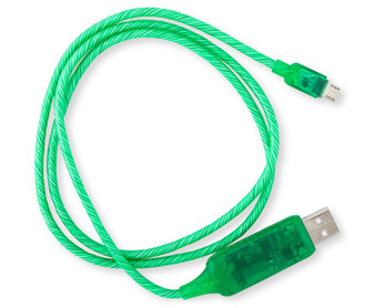 Visible Flowing Micro USB Charging Cable - Green