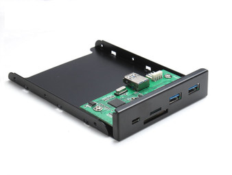 Internal 3.5" USB 3.0 Front Panel Hub with Type C Port and Card Reader