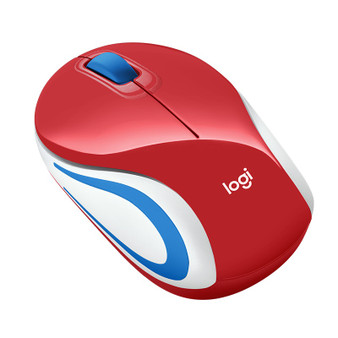 Logitech Wireless Mouse M187 Mini, 3 Button, USB Receiver - Red