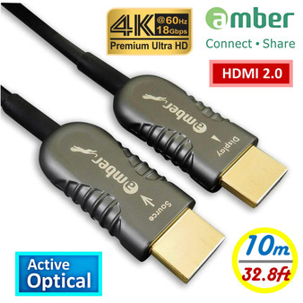 Amber HMAO-P10 HDMI 2.0 Active Optical Cable, A- A 10M Premium 4K@60Hz
