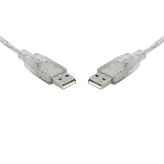 8Ware USB 2.0 Cable Type A to A M/M Transparent 2m