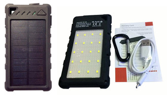 Rugged Solar Power Bank 8000 mAh with 20 LED Lights 5W  St