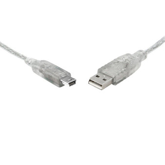 8Ware USB 2.0 Cable 3m A to B 5-pin Mini Transparent Metal Sheath UL A