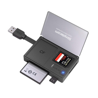 Simplecom CR309 3-Slot SuperSpeed USB 3.0 Card Reader with Card Storage