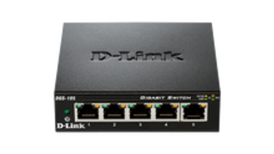 D-Link DGS-105 - 5-Port Gigabit Desktop Switch (Metal Housing)