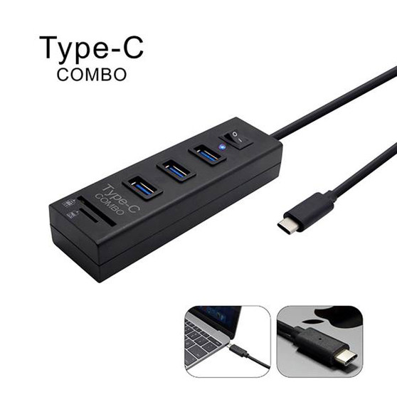 Type-C  USB3.1 HUB for Apple PC 3 Port with switch + Card Reader