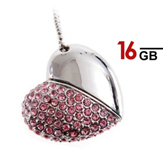 16GB Heart Shape USB Pen Drive (Pink)