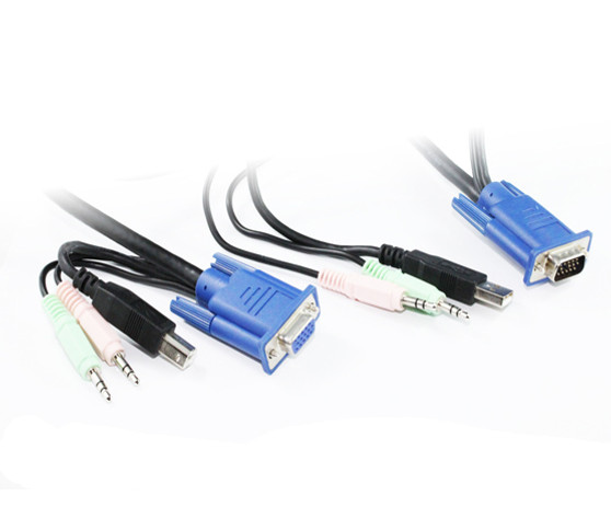 1.8M USB VGA KVM Cable Set with Audio