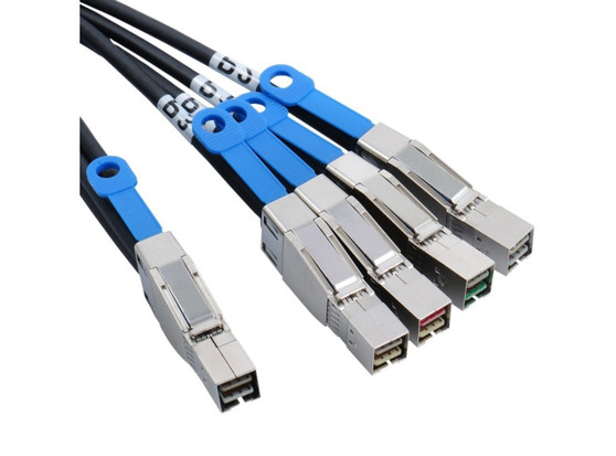 1M External Mini SAS HD SFF-8644 to 4 x External Mini SAS HD SFF-8644 Cable