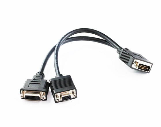 25CM DVI-I To VGA + DVI Splitter
