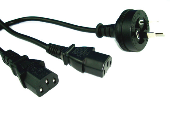 2.1M Wall To 2 x IEC C13 Power Cable