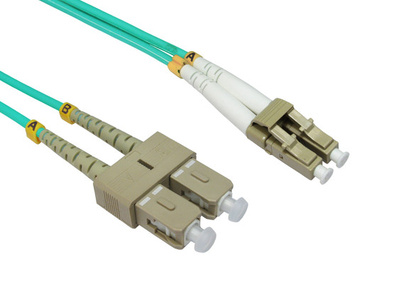 LinkBasic Multi Mode OM4 LSZH Duplex LC-SC Fibre Optic Patch Cord 10 Metre