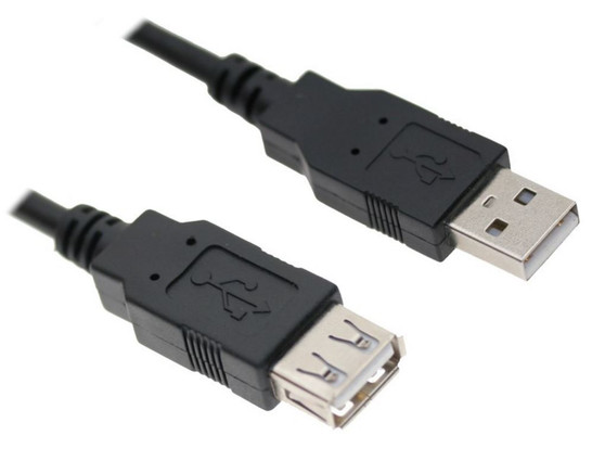 30cm USB 2.0 Extension Cable - Type A Male to Type A Female Transparent Colour