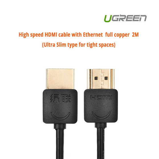 2m Ugreen High speed HDMI cable with Ethernet  full copper Slim