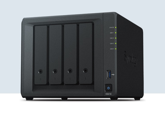 Synology NAS: DiskStation 4BAY Quad-core 1.4GHz 2GB DDR4 Dual 1GbE LAN ports 4K H.265 video transcoding 226 MB/s and 170 MB/s sequential RW