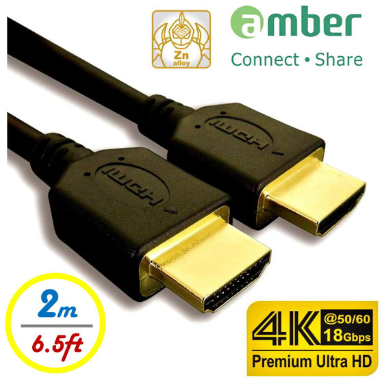 AMBER HDMI-AA120P  HDMI CABLE A-A 2M FOR 4K ULTRA HD