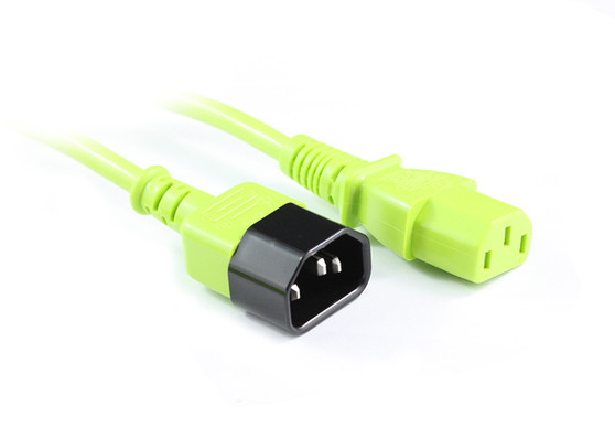 2M Green IEC C13 to C14 Power Cable