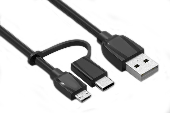 1M USB to Micro BM & Type-C Combo Cable