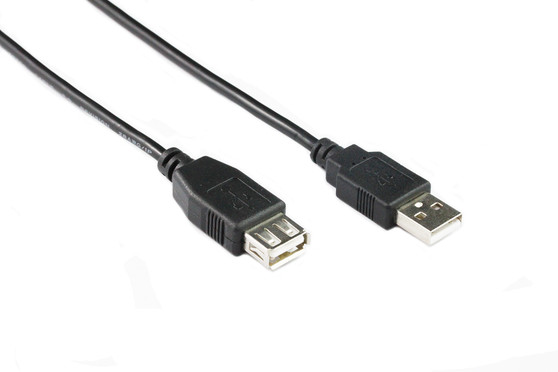 2M USB 2.0 Extension Cable AM-AF Black