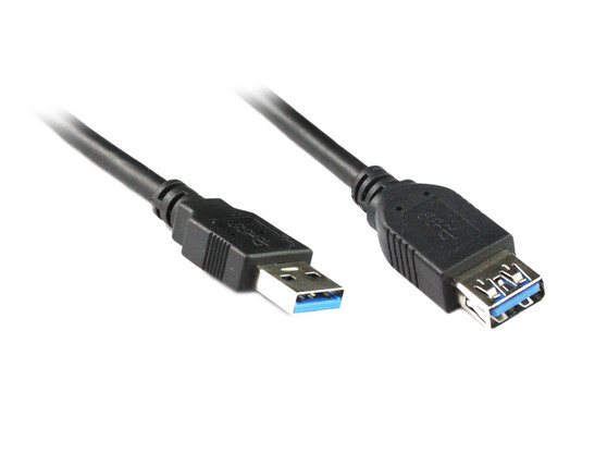 2M USB 3.0 AM/AF Extension Cable in Black