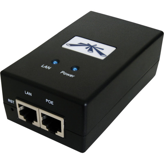 Ubiquiti POE Injector, 24VDC 1A , 24W Features earth grounding/ESD Gigabit Lan