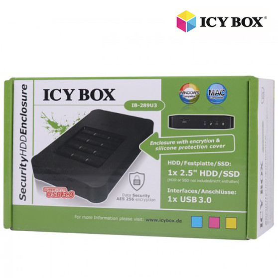 ICY BOX IB-289U3 - USB 3.0 Keypad encrypted enclosure for 2.5" SATA SSD/HDD