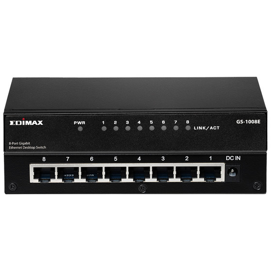 Edimax 8 ports Gigabit Switch Metal Housing, 12V