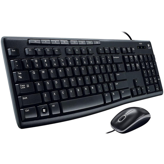 Logitech Wired Media Combo MK200, USB Keyboard &amp; Mouse - Black