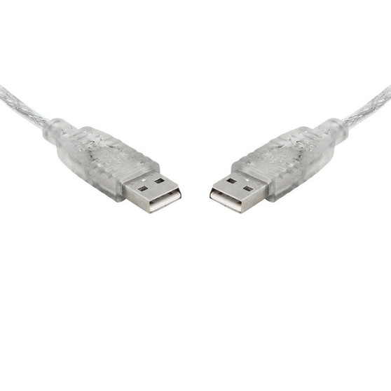 8Ware USB 2.0 Cable Type A to A M/M Transparent 2m