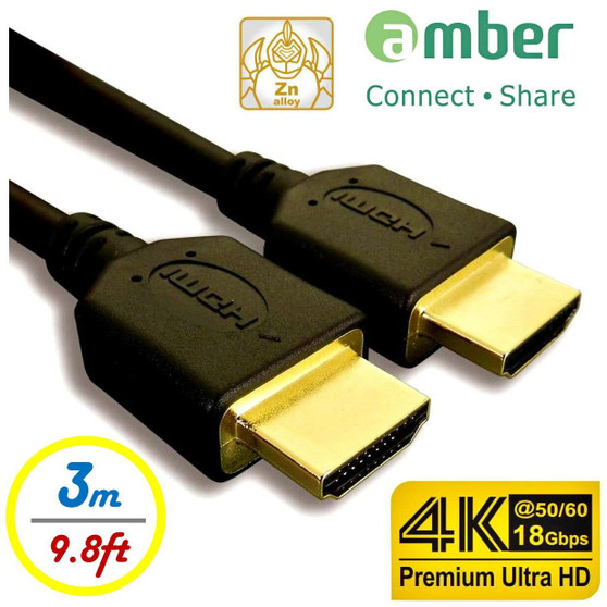 Amber HDMI-AA130  HDMI Cable A-A 3M For 4K Ultra Hd