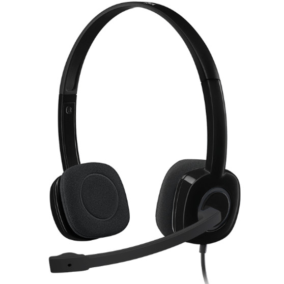 Logitech H151 Stereo Headset Light Weight Adjustable Headphone with Mi