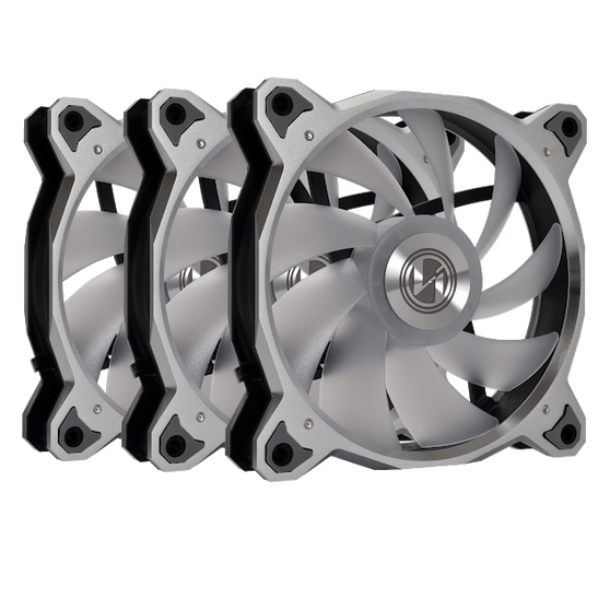 Lian Li Accessory BORAD120RGB-3S Bora Digital 120mm Fan RGB, 3 PCS, Silver