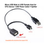 Micro USB M to USB F Host for OTG Device / USB Power Y Splitter