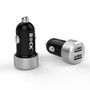 Rock 4.8A Dual USB Ports Car Charger - Black Silver