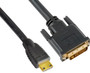 Mini HDMI to DVI Cable 60cm - 19 pins Male to 24+1 pins Male  OD6.0mm Black