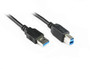 2M USB 3.0 AM/BM Cable in Black