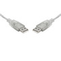 8Ware USB 2.0 Cable Type A to A M/M Transparent 2m