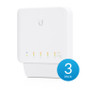 Ubiquiti USW Flex 3 Pack- Managed, Layer 2 Gigabit switch with auto-sensing 802.3af PoE support. 1x PoE In, 4x PoE Out