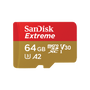 SanDisk 64GB Extreme microSDXC UHS-I Card SDSQXAH-064G-GN6MN