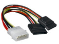 Internal Power to SATA Molex Cable - 4 pins to 2x 15 pins 18AWG