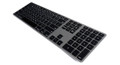 Matias Space grey Wireless Aluminium Keyboard, Mac/Win, up to 4x BT